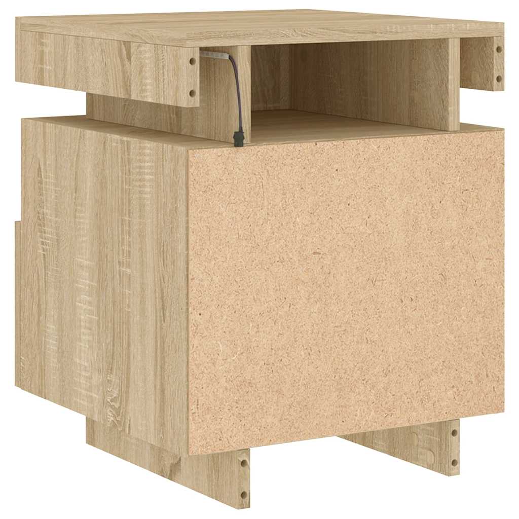 Nachttische mit LED-Leuchten 2 Stk. Sonoma Eiche 40x39x48,5 cm